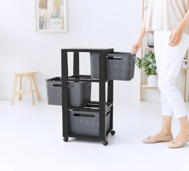 Rotho Brisen Ladekast 3 x 16L met wieltjes - Antr