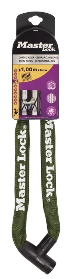 MasterLock Kettingslot staal 1,0m nylon hoes - legergroen