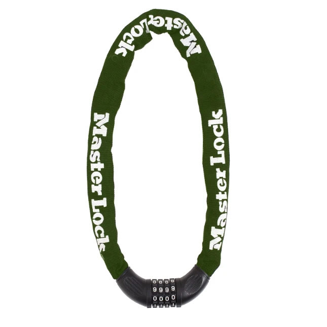 MasterLock Kettingslot staal 1,0m nylon hoes - legergroen