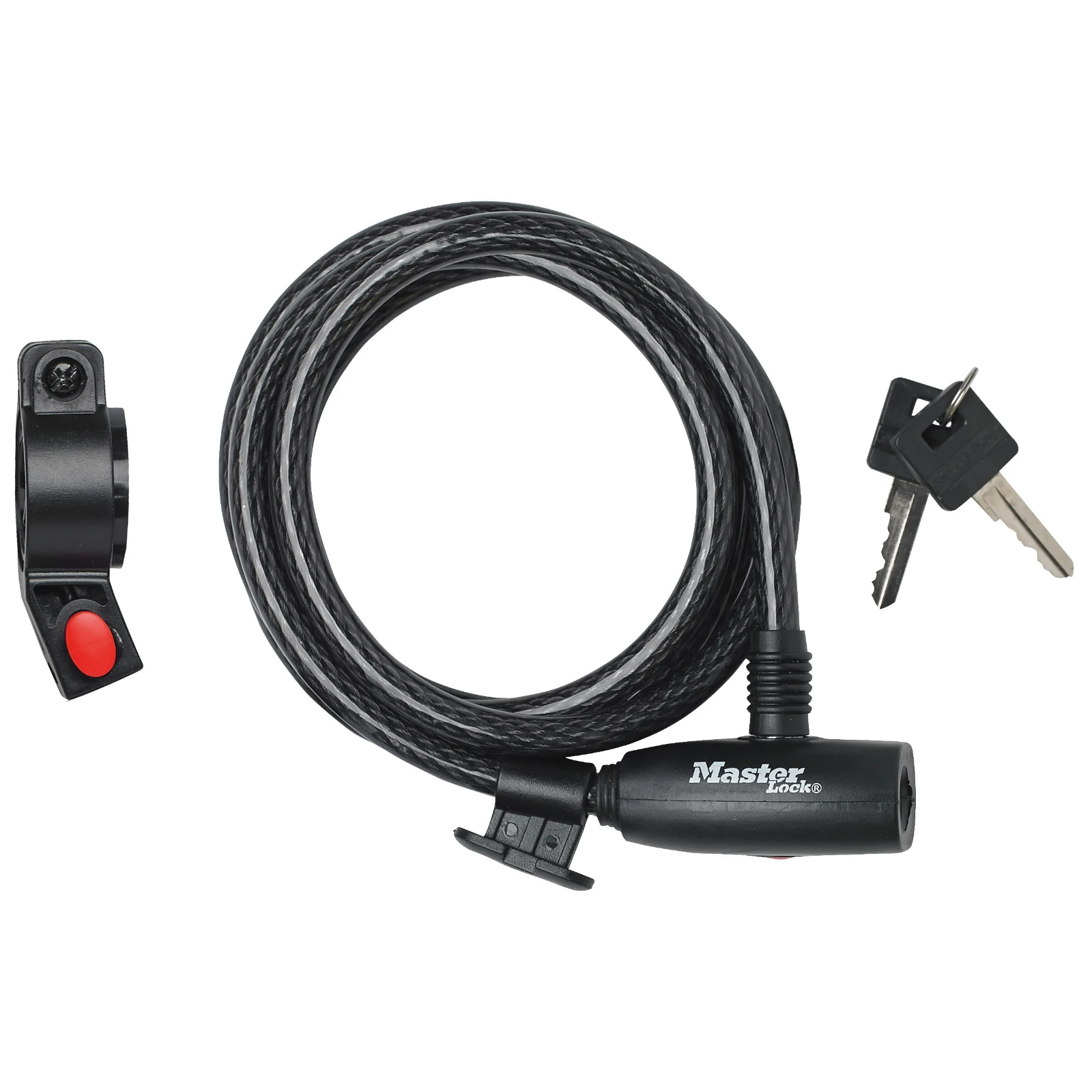 MasterLock Kabelslot met houder 1,8m x  O10mm zwart