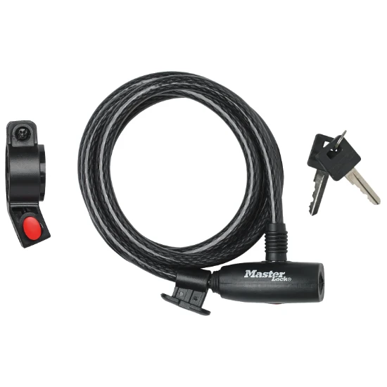 MasterLock Kabelslot met houder 1,8m x  O10mm zwart