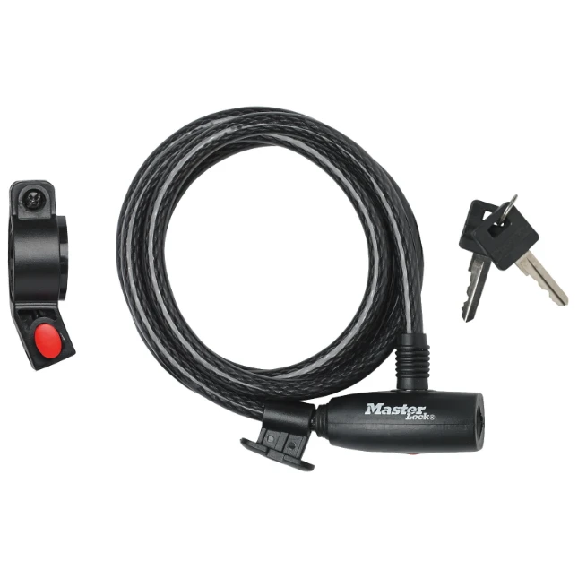 MasterLock Kabelslot met houder 1,8m x  O10mm zwart