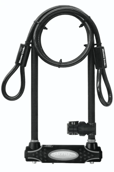 MasterLock U-slot 280mm met kabel 1,2m, geh. staal