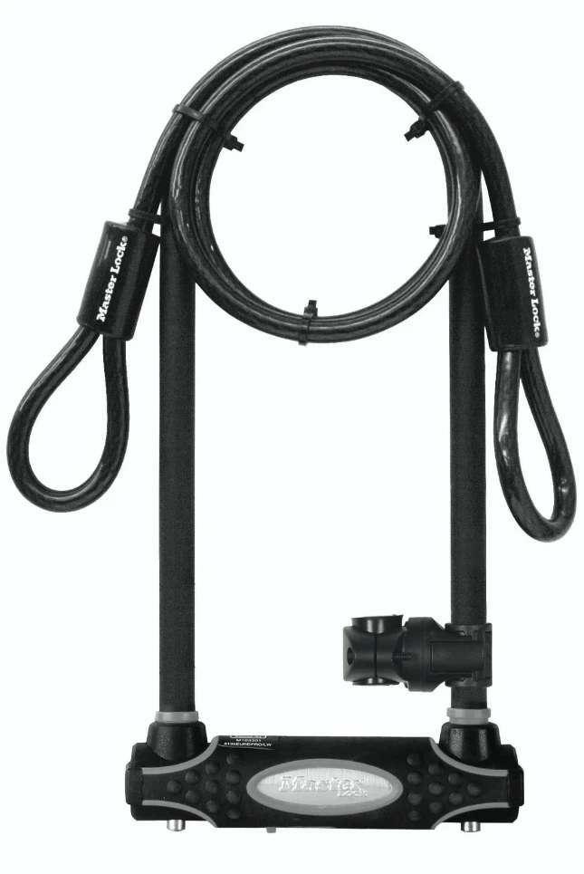 MasterLock U-slot 280mm met kabel 1,2m, geh. staal