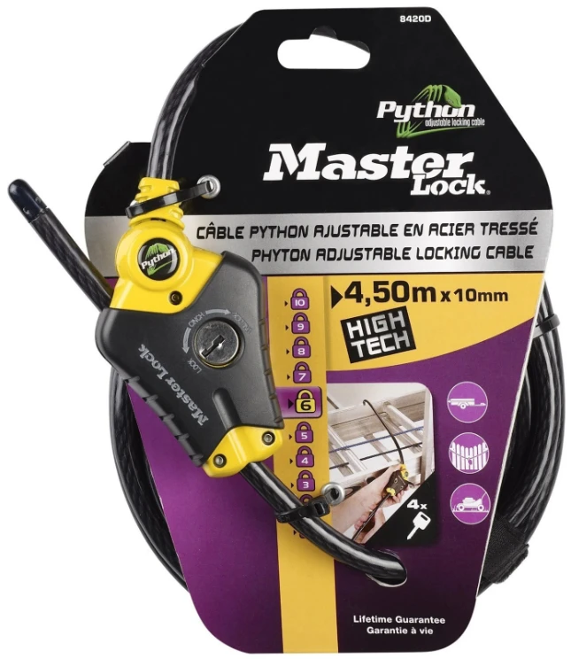 MasterLock Vergrendelingskabel Python verstelbaar 4,5m x O10mm