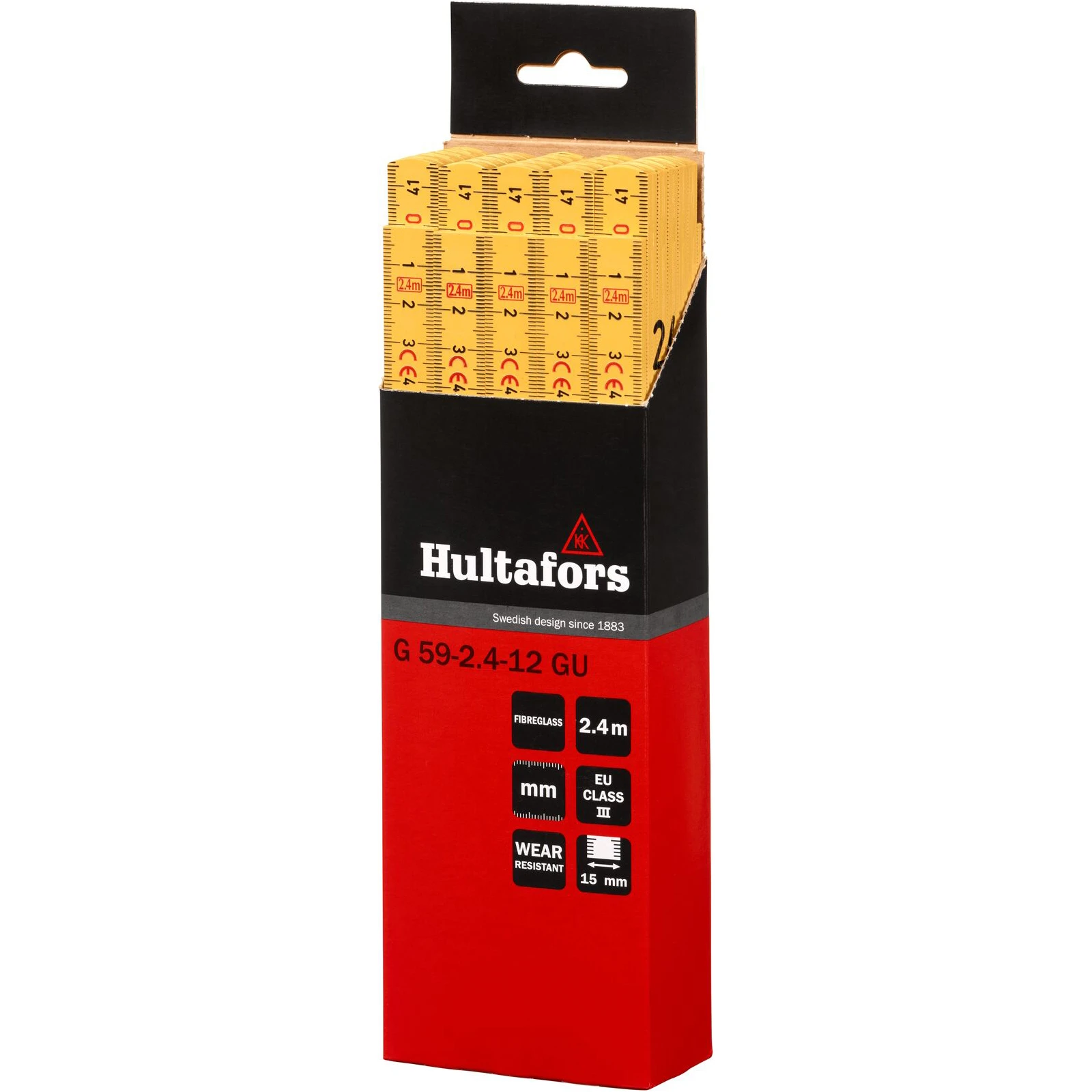 Hultafors Duimstok G 59 2.4m - 12-delig - geel