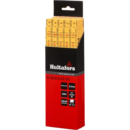 Hultafors Duimstok G 59 2.4m - 12-delig - geel