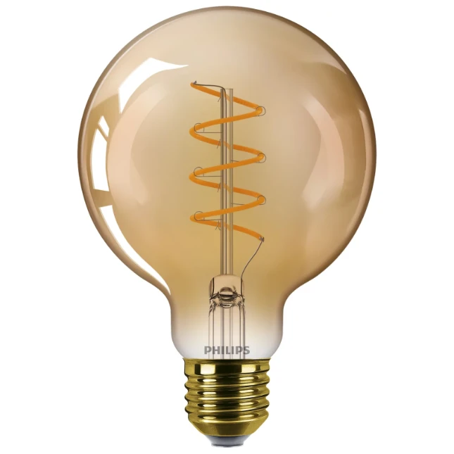 Philips Vintage LED Filament Globe G95 40W E27 Amber Sp DIM 1PF