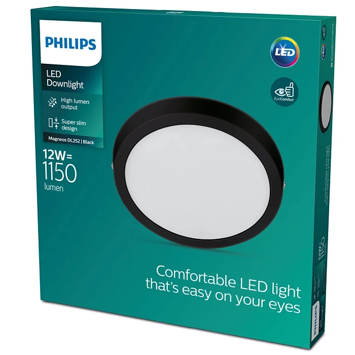Philips LED-plafondlamp Magneos rond DL252 12W O210 mm zwart