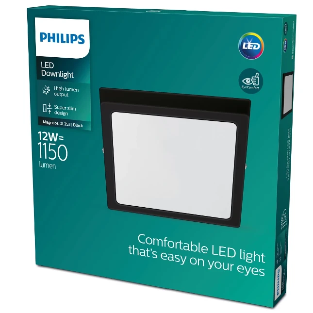 Philips LED-plafondlamp Magneos vierkant DL252 210 12W zwart