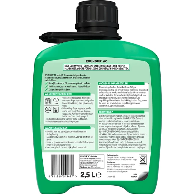 ROUNDUP AC Totaal Drukspuit Navulverpakking 2,5L