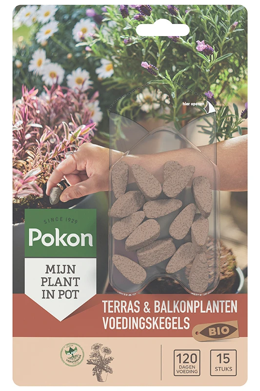 Pokon Bio Terras & Balkon Plant Voedingskegels 15