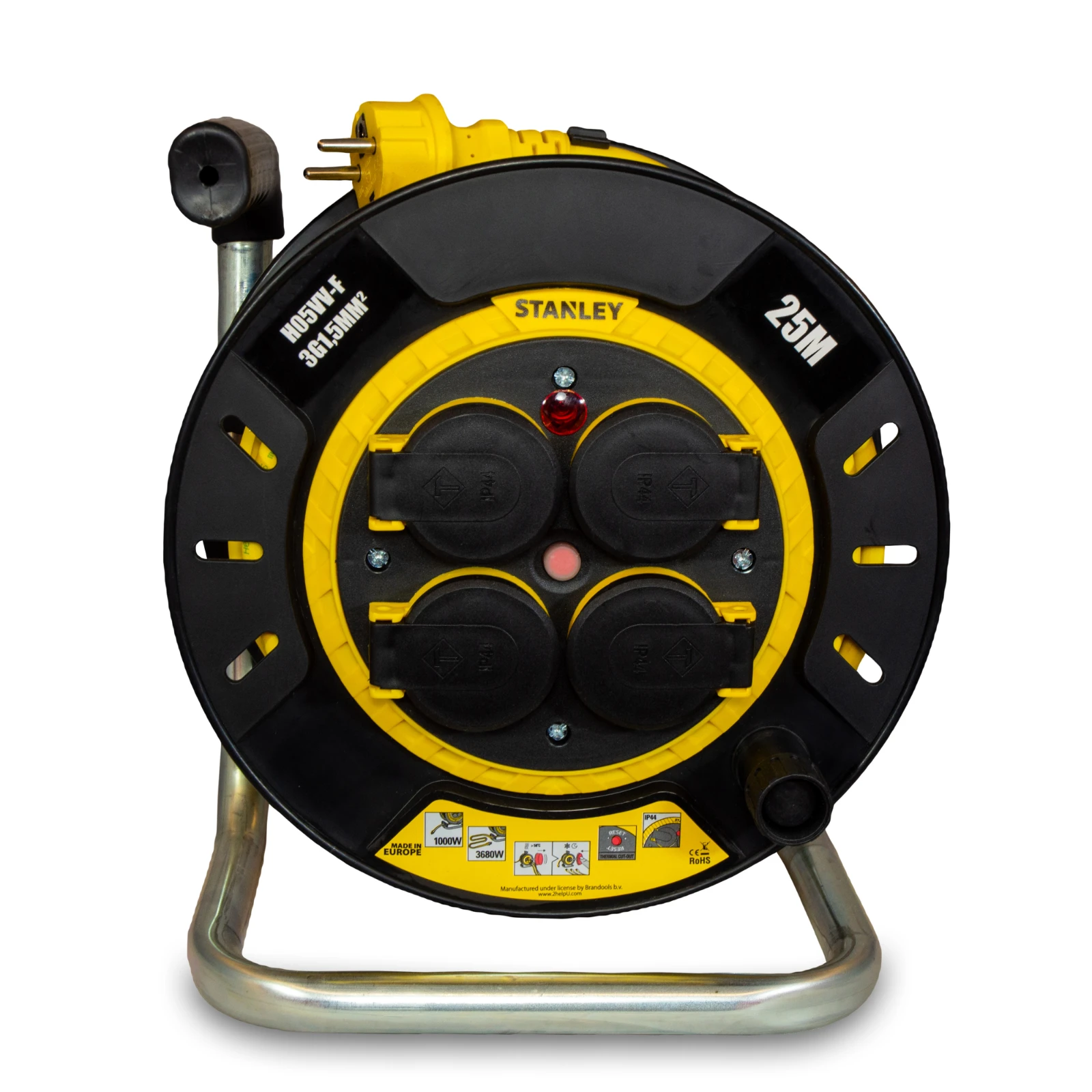 Stanley Kabelhaspel 25m Schuko H05VVF 3x1.5 mm2 (Type C)