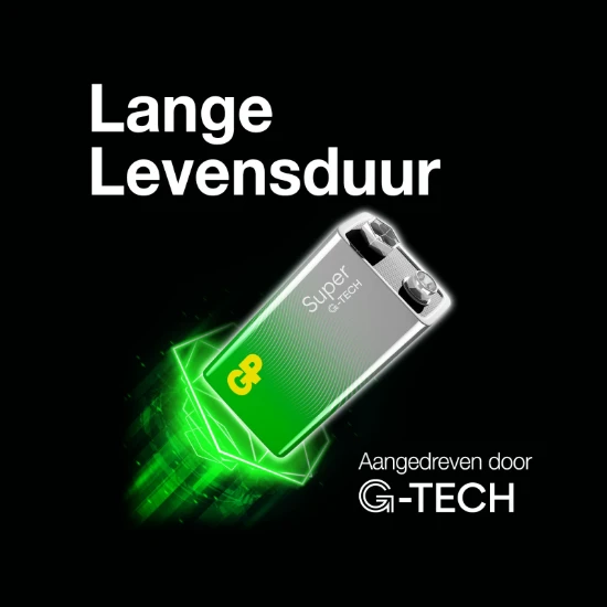 GP 9V Alkaline batterij Super G-TECH 1,5V (1 stuk)