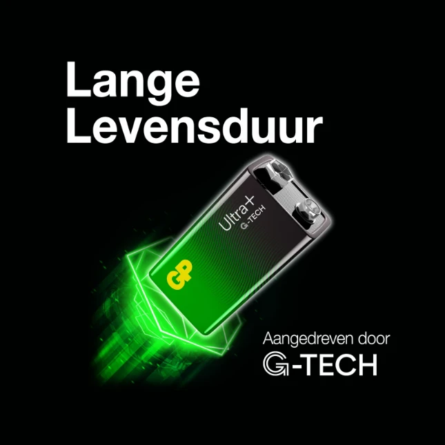 GP 9V Alkaline batterij Ultra Plus G-TECH 1,5V (1 stuk)