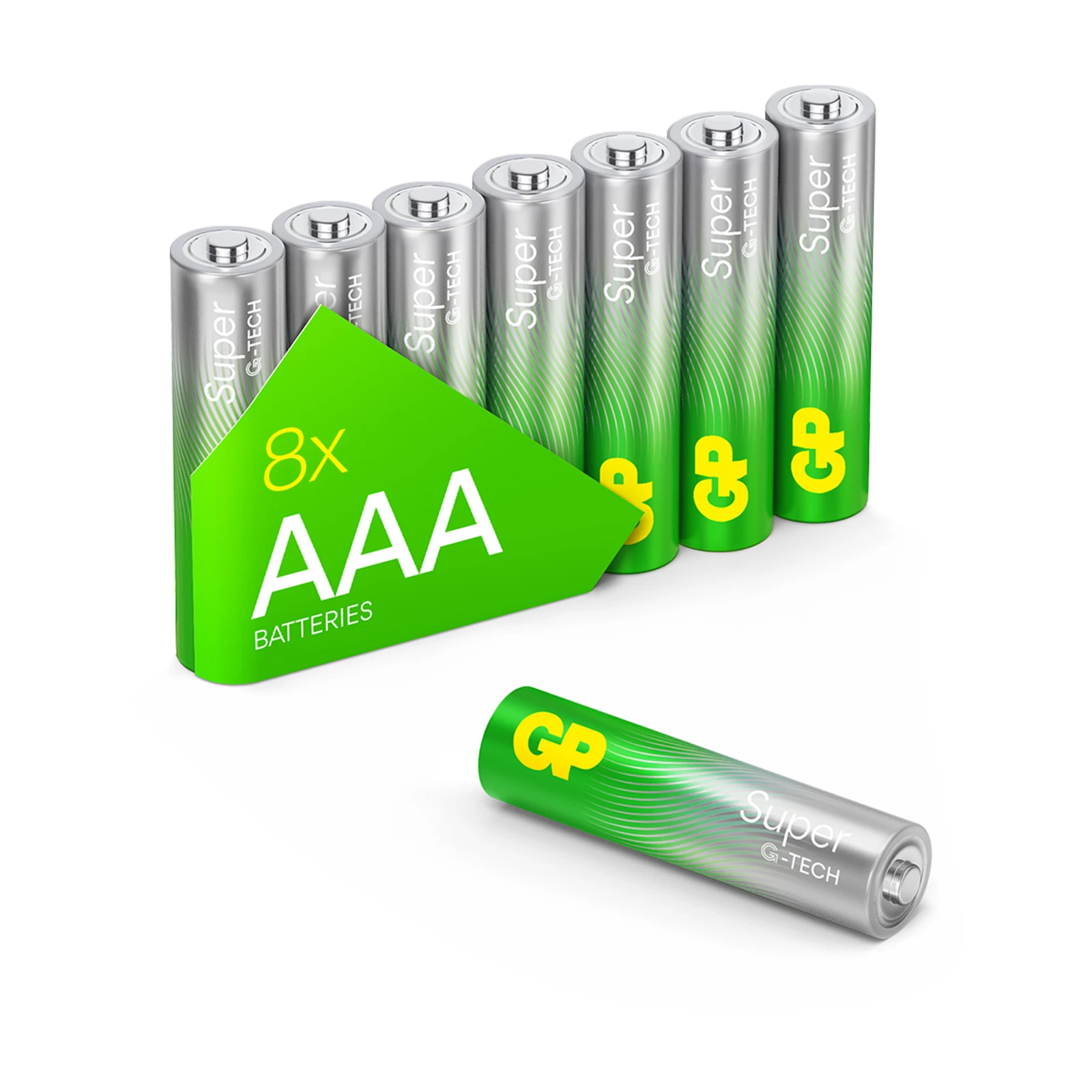 GP AAA Alkaline batterij Super G-TECH 1,5V (8 stuks)