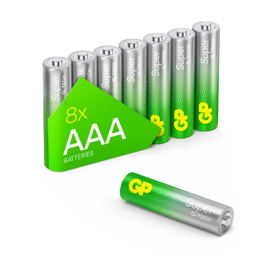 GP AAA Alkaline batterij Super G-TECH 1,5V (8 stuks)