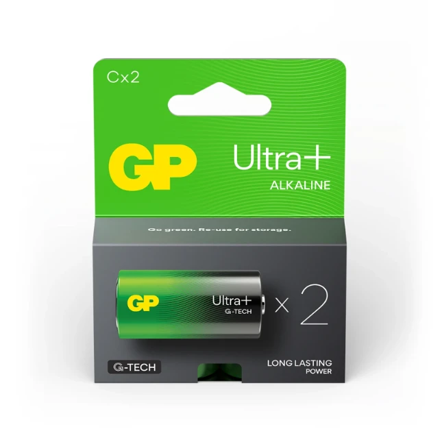 GP Alkaline C batterij Ultra Plus G-TECH 1,5V (2 stuks)