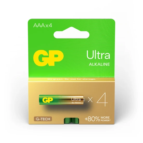 GP AAA Alkaline batterij Ultra G-TECH 1,5V (4 stuks)