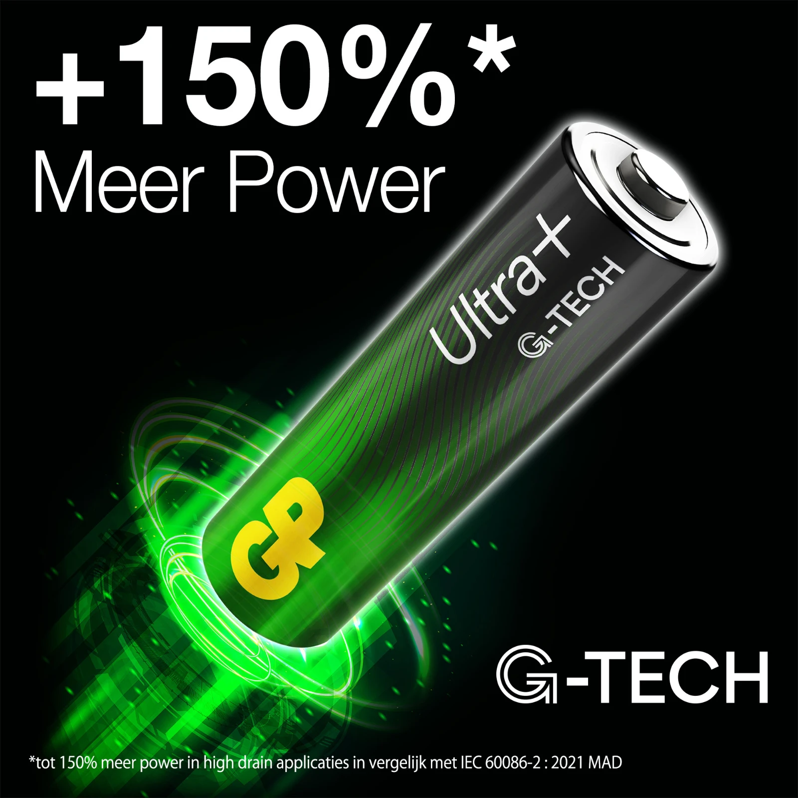 GP AAA Alkaline batterij Ultra Plus G-TECH 1,5V (4 stuks)