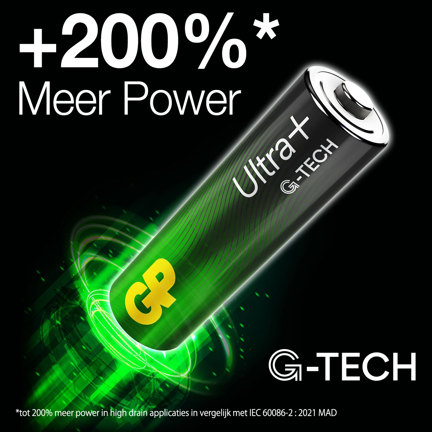 GP AA Alkaline batterij Ultra Plus G-TECH 1,5V (4 stuks)