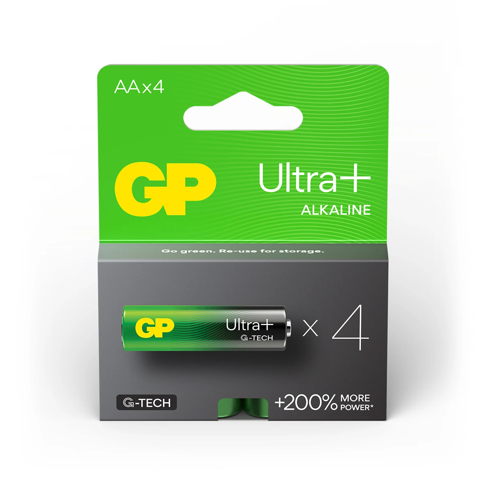 GP AA Alkaline batterij Ultra Plus G-TECH 1,5V (4 stuks)