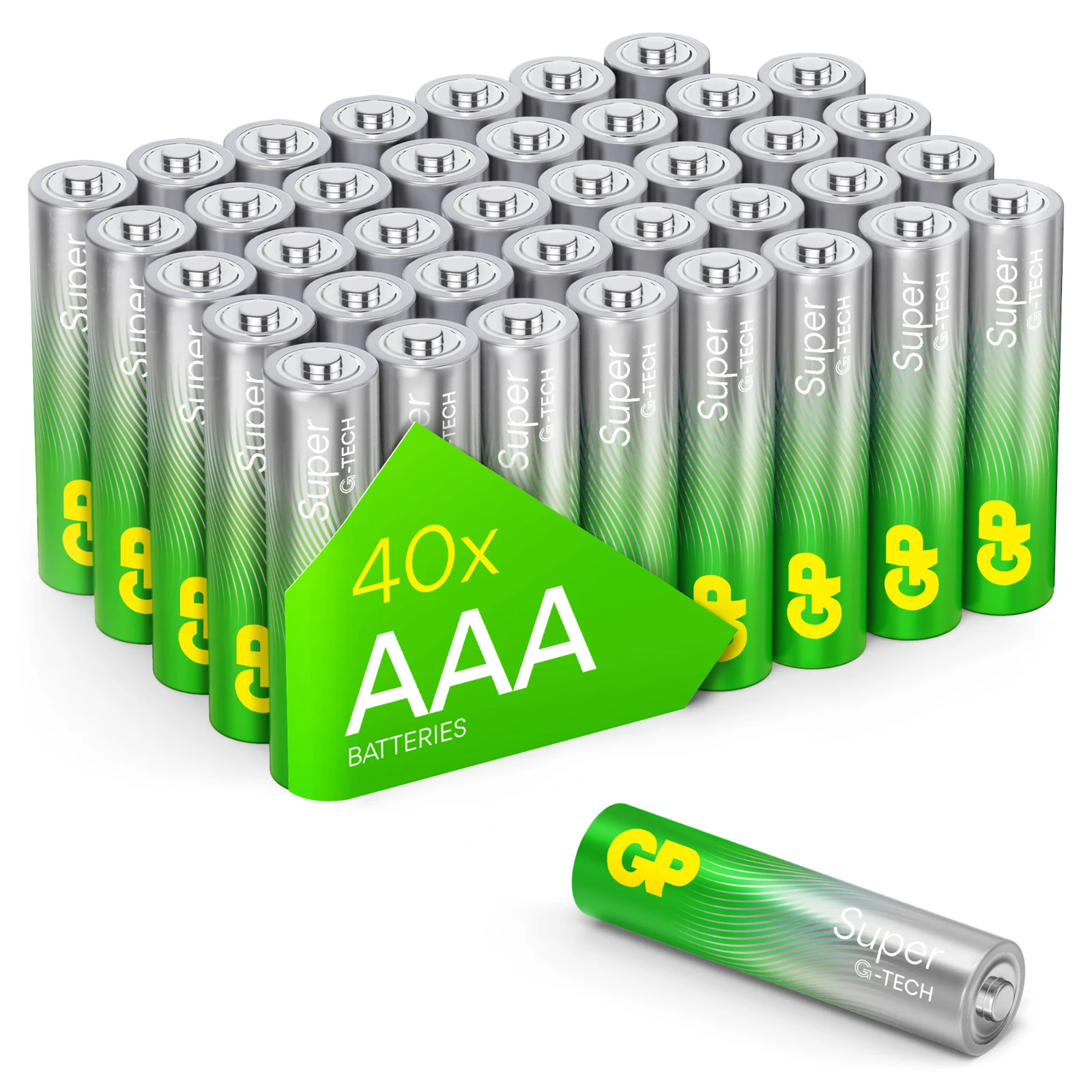 GP AAA Alkaline batterij Super G-TECH 1,5V (40 stuks)