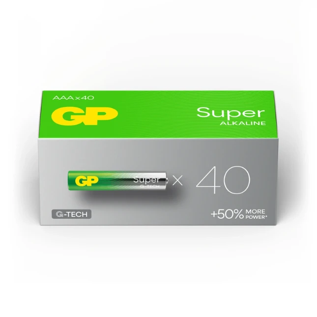 GP AAA Alkaline batterij Super G-TECH 1,5V (40 stuks)