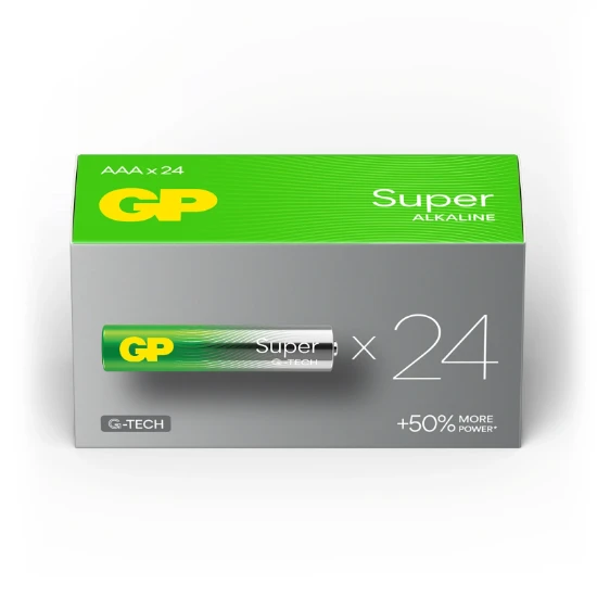 GP AAA Alkaline batterij Super G-TECH 1,5V (24 stuks)