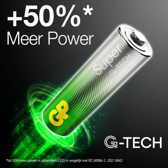 GP AA Alkaline batterij Super G-TECH 1,5V (4 stuks)