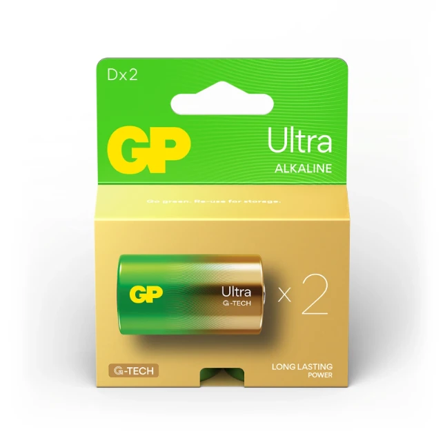 GP Alkaline D batterij Ultra G-TECH 1,5V (2 stuks)