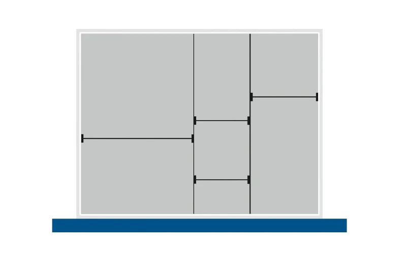 bott Cubio verdeelset schuiflade 650x525x100mm gagalvaniseerd staal