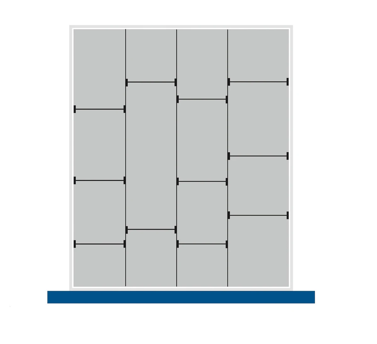bott cubio assortment 650x750x150mm 15 compartiments
