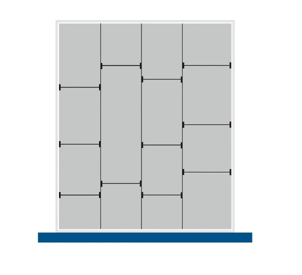 bott cubio assortment 650x750x150mm 15 compartiments