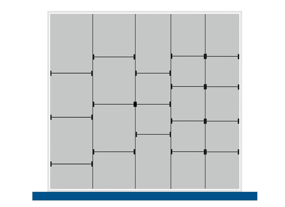 bott Cubio indelingsassortiment  800x750x75mm 22 compartementen