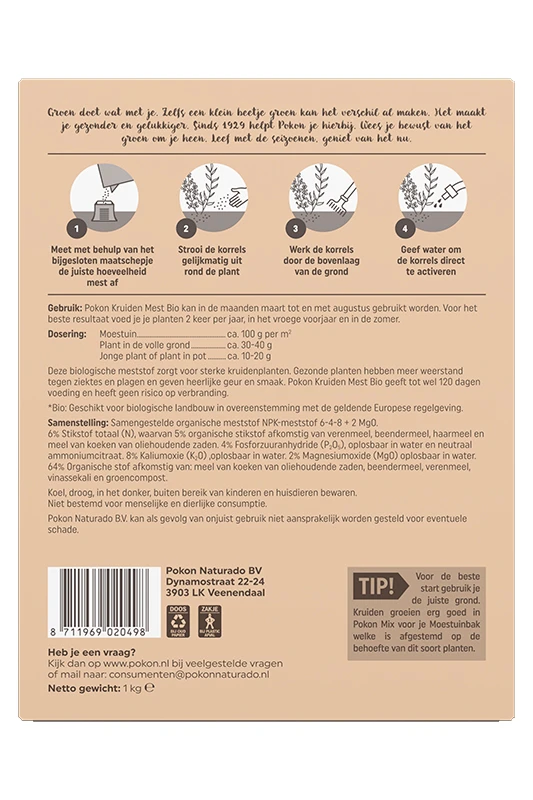 Pokon Bio Kruiden Mest 1kg