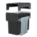 Hailo inbouwemmer eco-line trio L 3x14L - staal