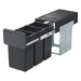 Hailo inbouwemmer eco-line trio L 3x14L - staal