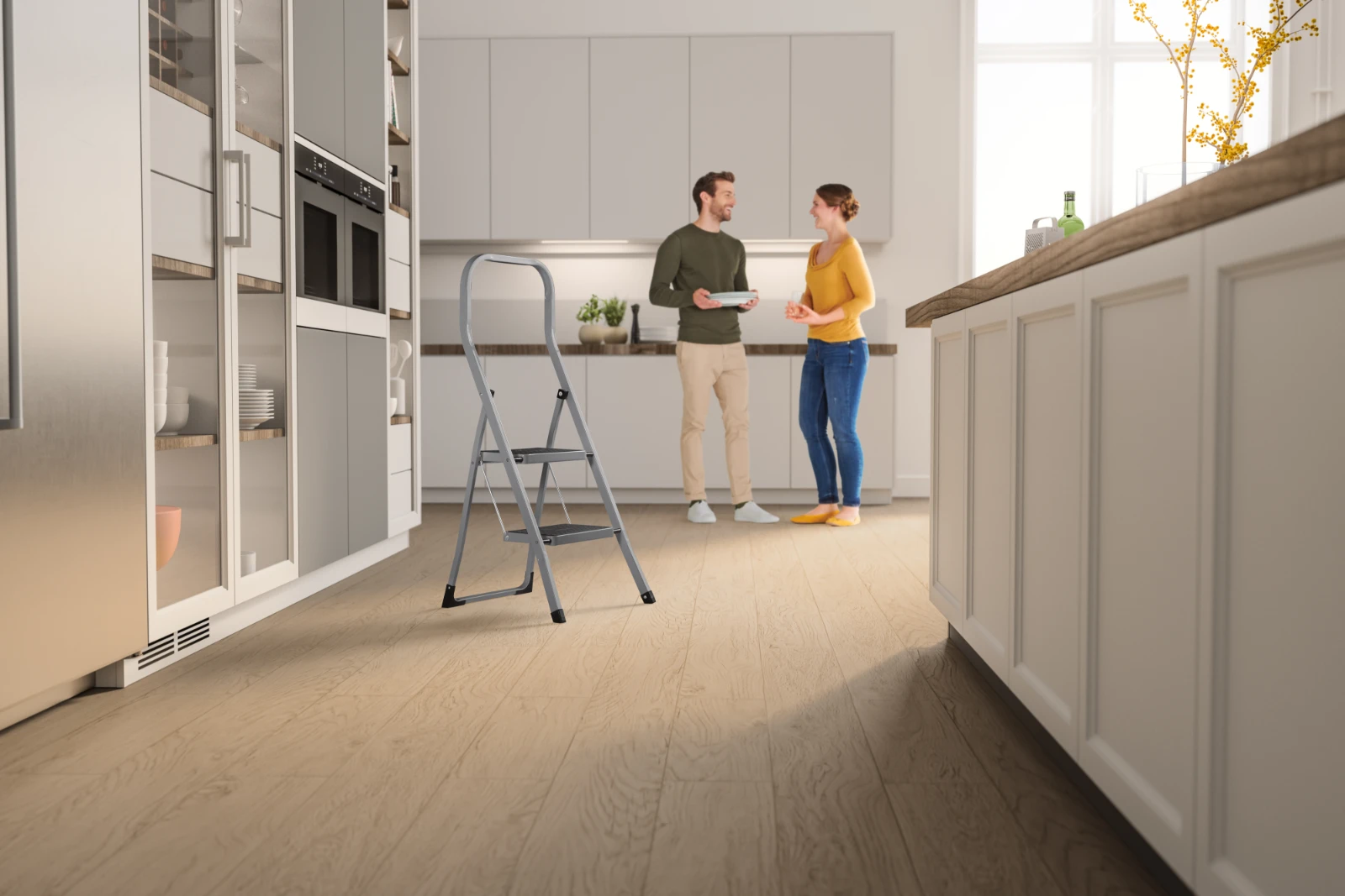 Hailo Huishoudtrap K45 antraciet - 2 treden