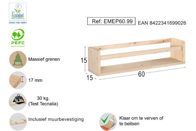 Astigarraga Wandplank - 60cm