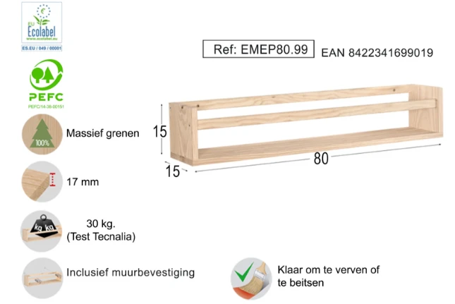 Astigarraga Wandplank - 80cm