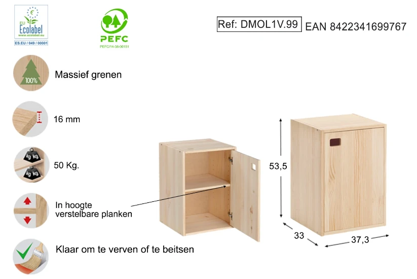 Astigarraga Wandkast met deur - 53x37cm