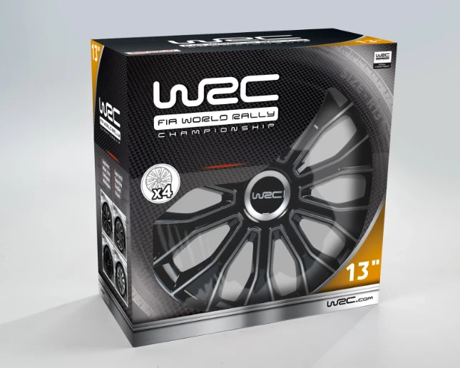 WRC Wieldoppen 13 inch - zwart/zilver - 4st