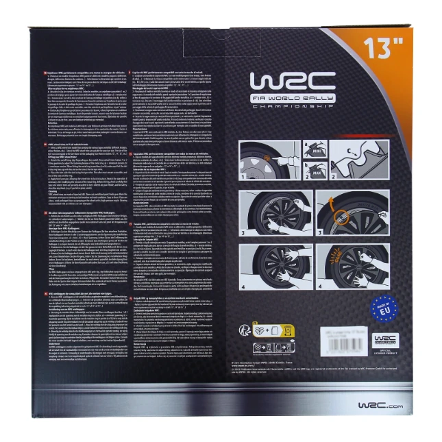 WRC Wieldoppen 13 inch - zwart/zilver - 4st