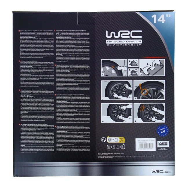 WRC Wieldoppen 14 inch - carbon look - 4 stuks