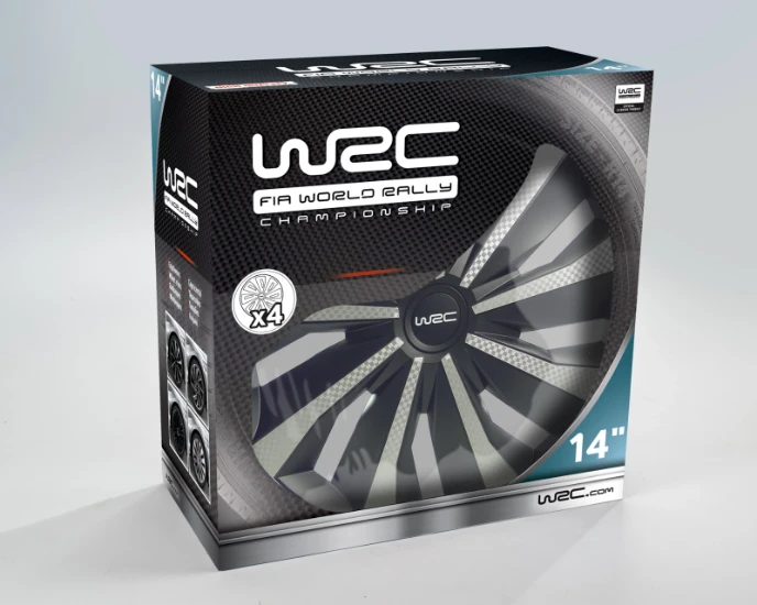 WRC Wieldoppen 14 inch - carbon look - 4 stuks