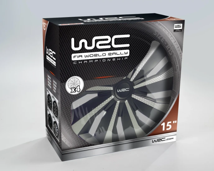 WRC Wieldoppen 15 inch - carbon look - 4 stuks