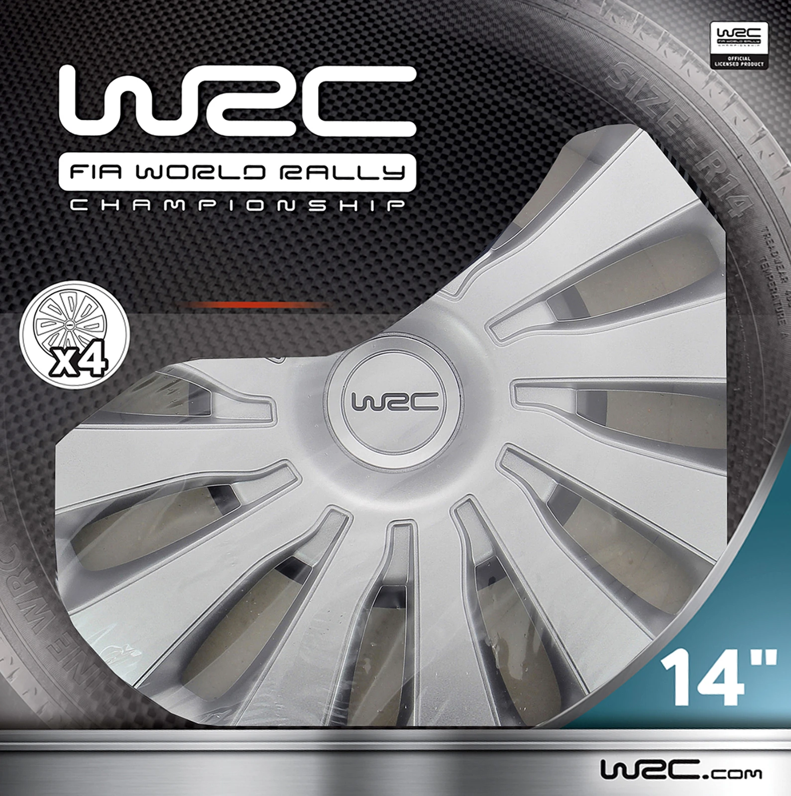 WRC Wieldoppen Sepang 14 inch - zilver - 4 stuks