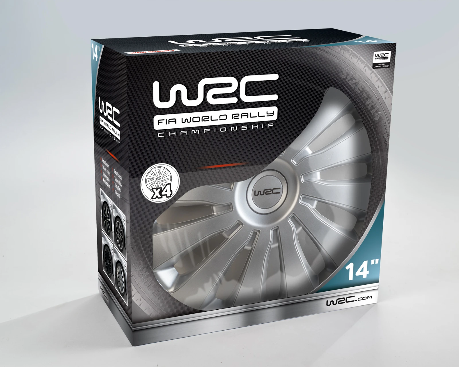 WRC Wieldoppen Sepang 14 inch - zilver - 4 stuks