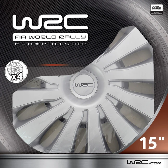 WRC Wieldoppen Sepang 15 inch - zilver - 4 stuks